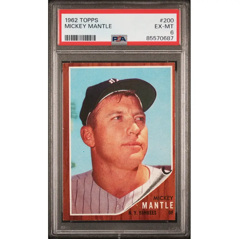 Mickey Mantle 1962 Topps #200 PSA 6 Ex-Mint