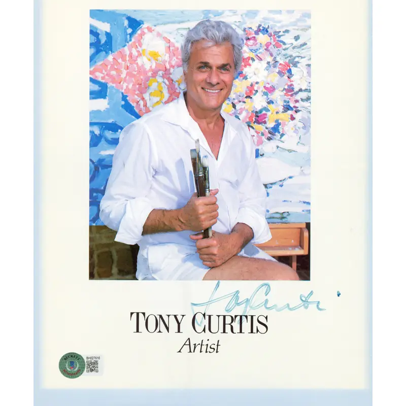 Tony Curtis Some Like It Hot Authentic Signed 8x10 Magazine Page BAS #BH027616