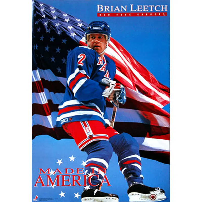 Brian Leetch "Made in America" New York Rangers Poster - Costacos 1993