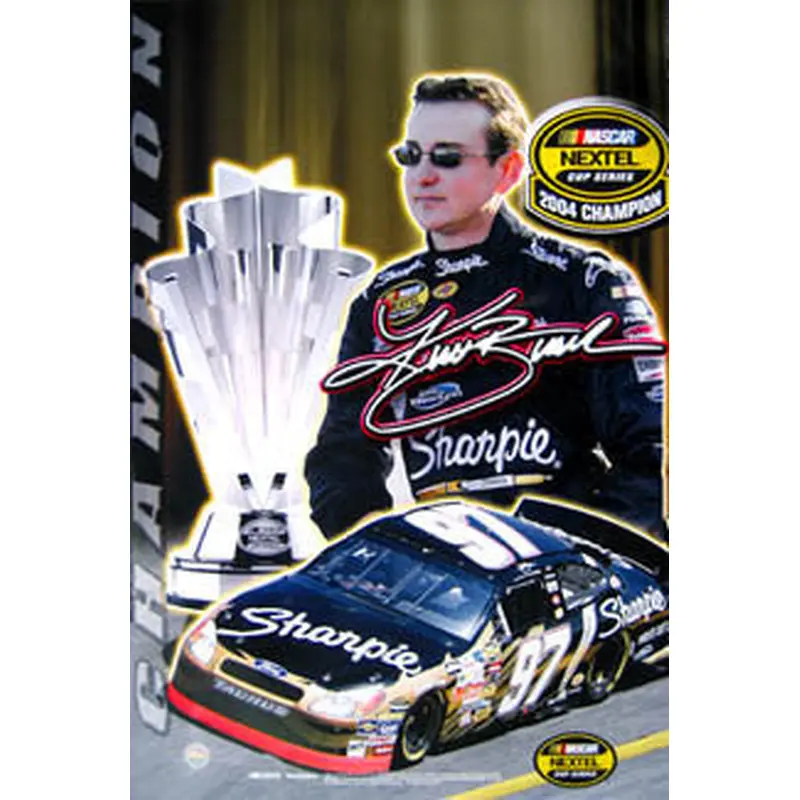 Kurt Busch 2004 NASCAR Nextel Cup Champion Commemorative Poster - Racing Reflections