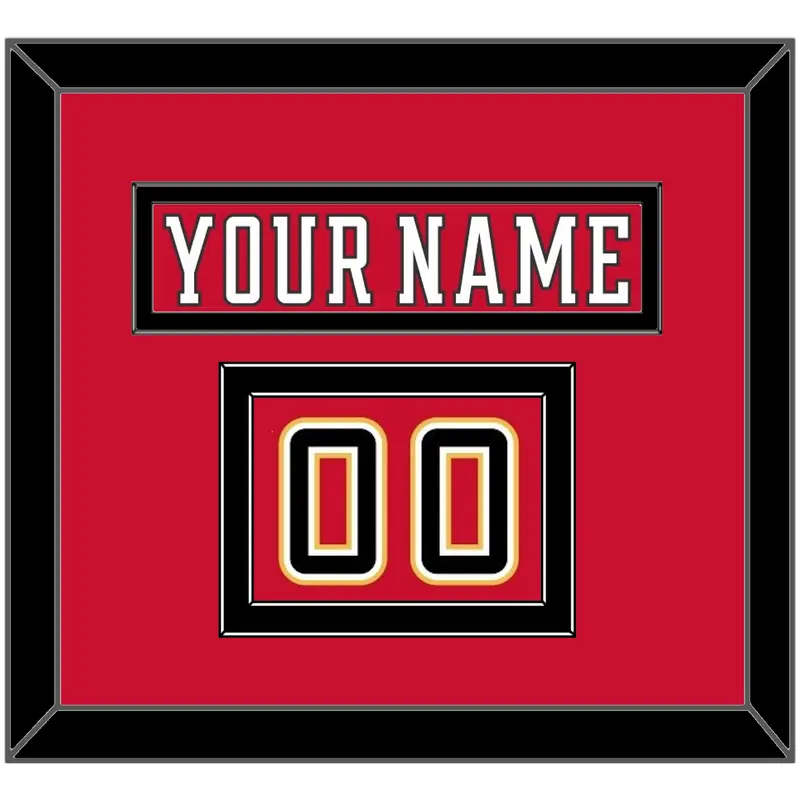 Calgary Nameplate & Number (Shoulder) - Home Red (2017-2020) - Double Mat 4