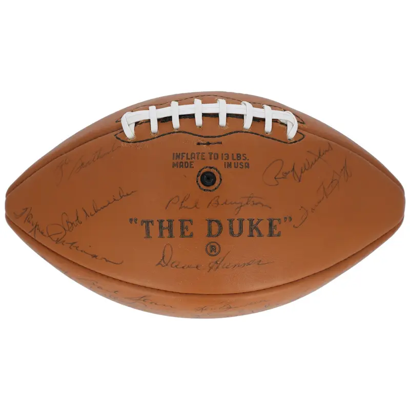 1969 Green Bay Packers Team Signed Football Bart Starr Nitschke 50 Sigs Beckett