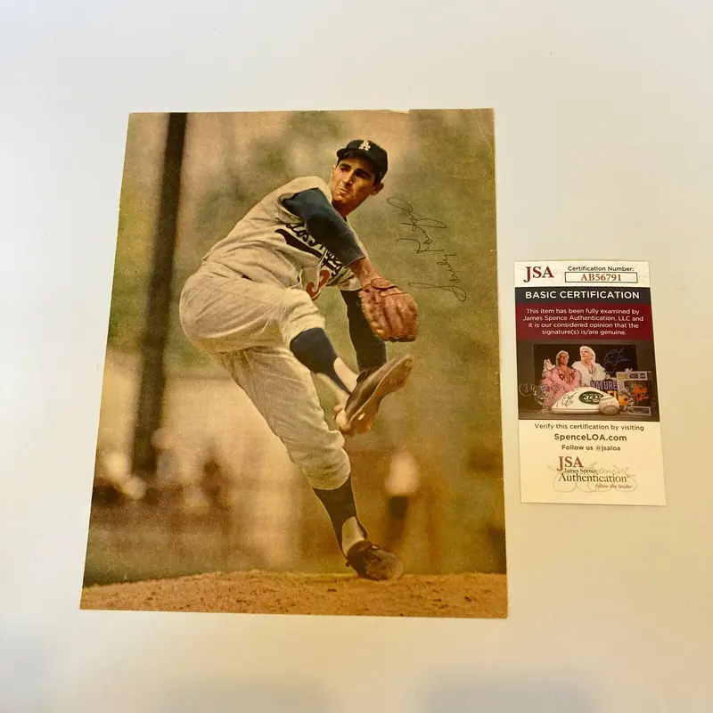 Sandy  Koufax Signed Vintage Photo With JSA COA