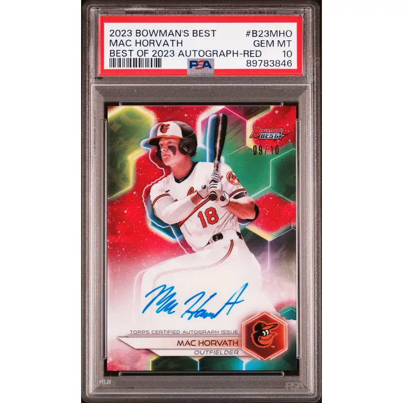 Mac Horvath 2023 Bowmans Best Red Auto #9/10 PSA 10 Gem Mint