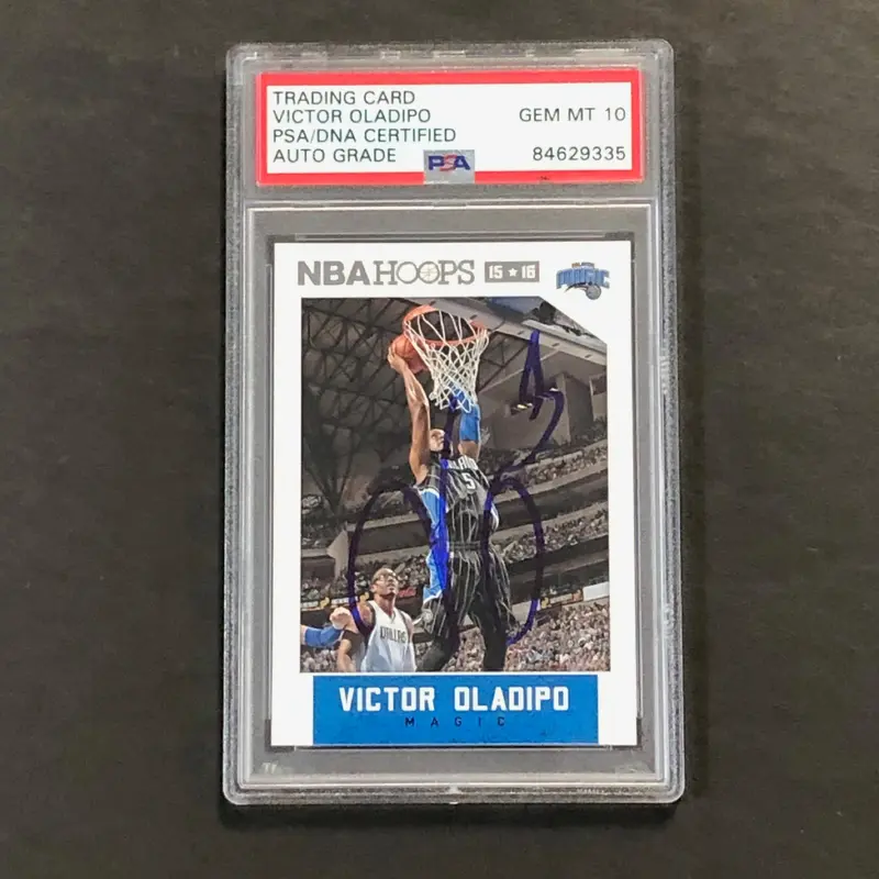2015-16 NBA Hoops #210 Victor Oladipo Signed Card AUTO 10 PSA/DNA Slabbed Magic