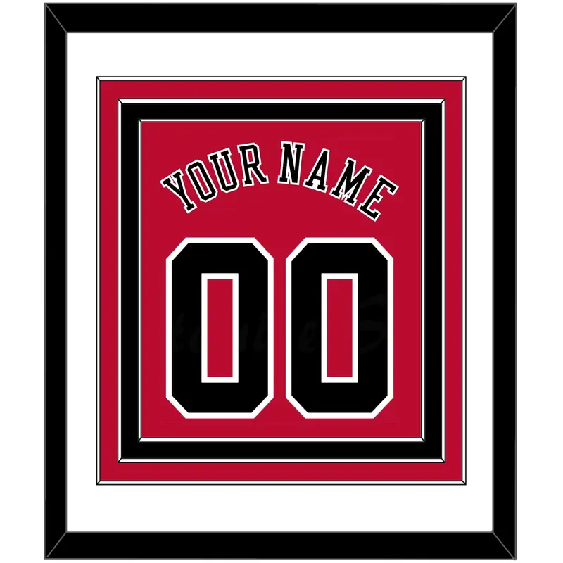 Chicago Name & Number - Road Red (1986-2017) - Triple Mat 1
