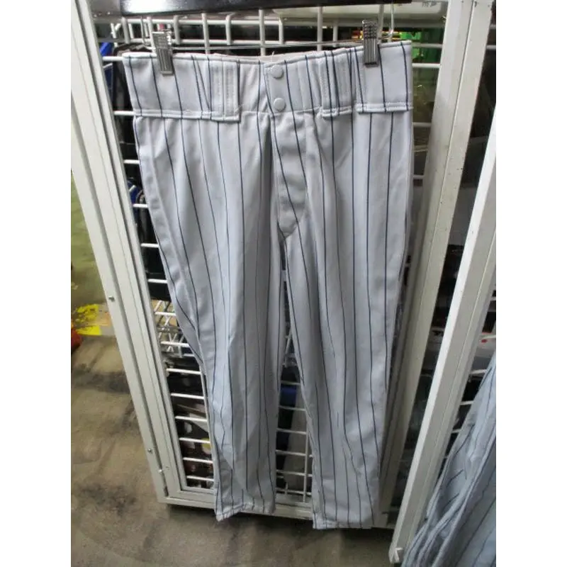 Used Rawlings Blue Striped Grey Elastic Bottom Pants Adult Size 32 - 29