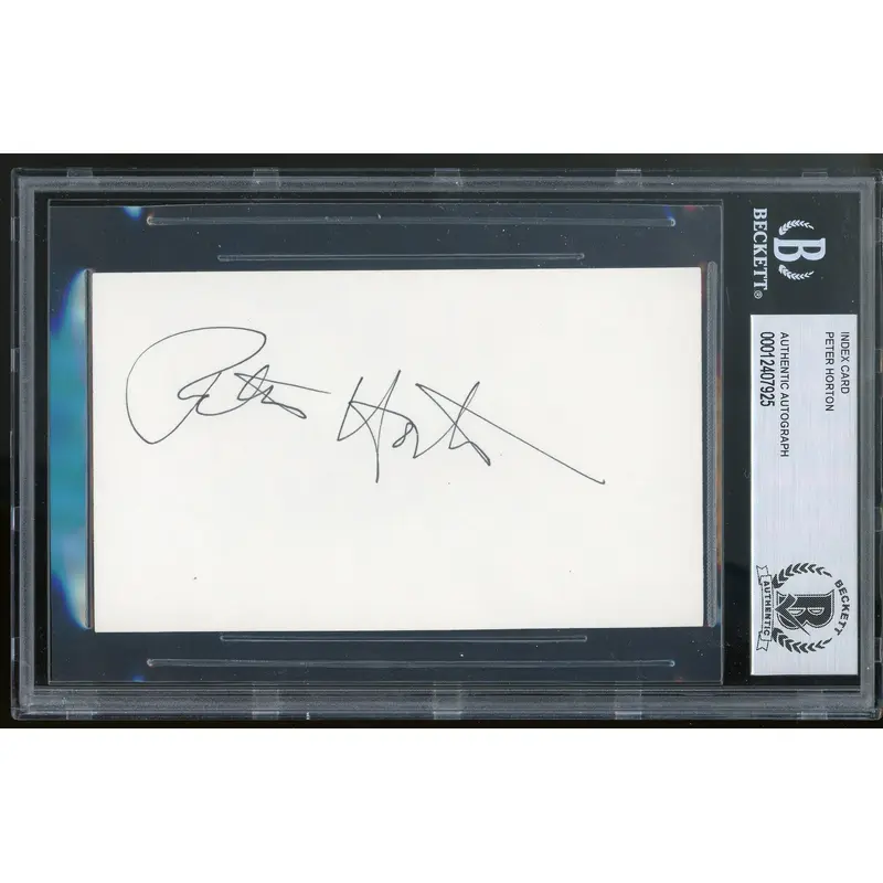 Peter Horton Thirtysomething Authentic Signed 3x5 Index Card BAS Slabbed