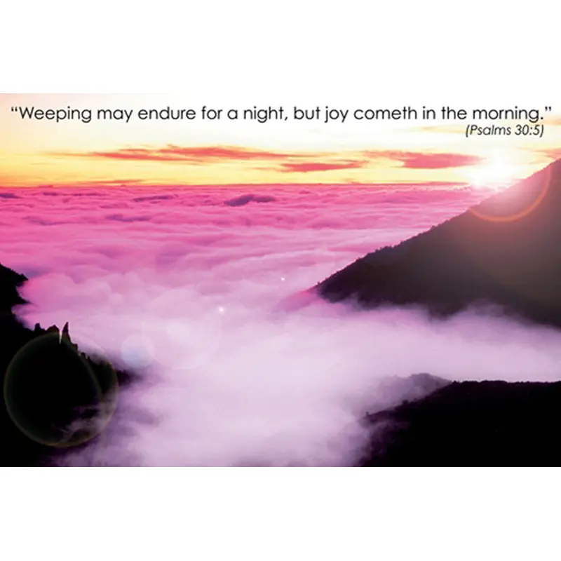Psalm 30:5 "Joy Cometh" Biblical Wisdom Inspirational Poster - Eurographics