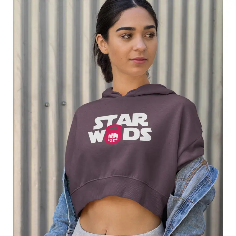 Women's crop Hoodie (Chocolate) Wod Armour | Kibi Sports