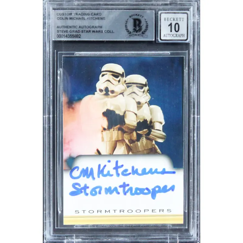 Colin Michael Kitchens Star Wars W/ Insc Signed Custom Card Auto 10! BAS Slab