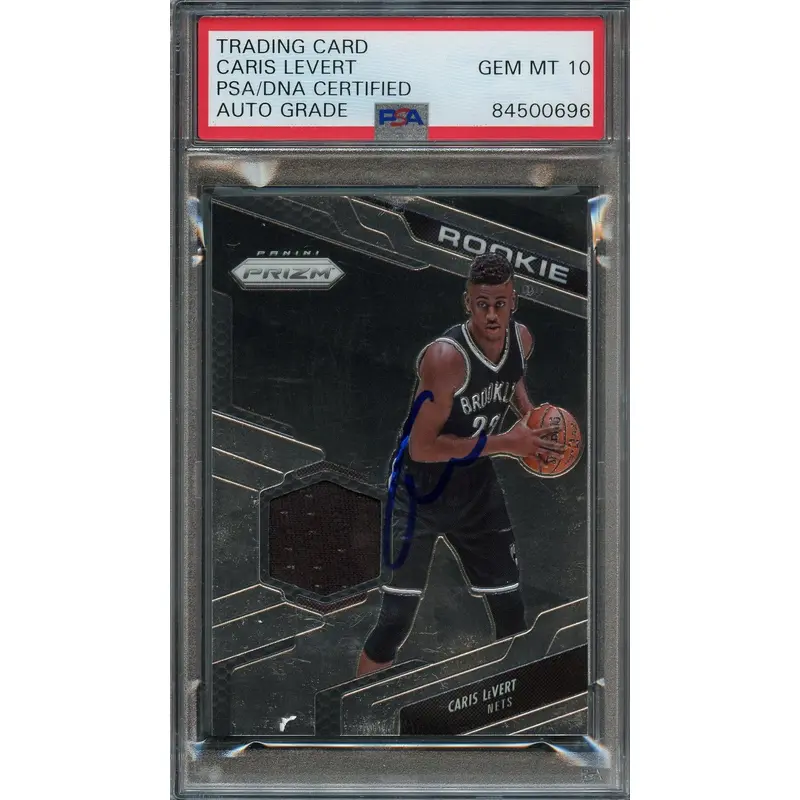 2016-17 Panini Prizm Relics #18 Caris Levert Signed Card AUTO 10 PSA Slabbed RC Nets