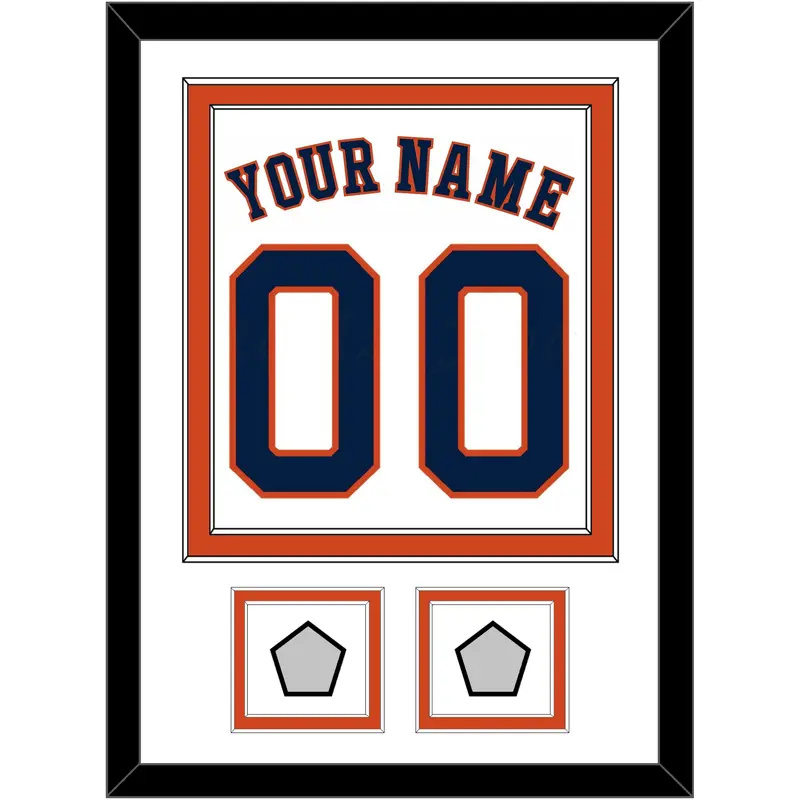 Houston Name, Number & 2 World Series Champions Patches - Home White - Double Mat 2