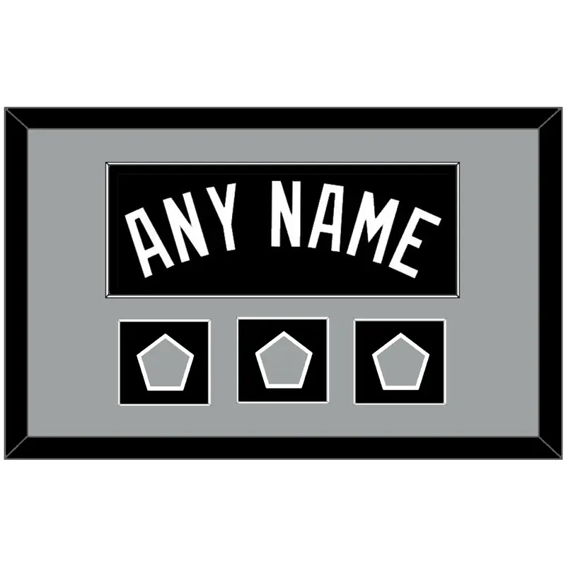 San Antonio Name With 3 Champions Trophy Patches - Road Black (1989-2002) - Single Mat 2