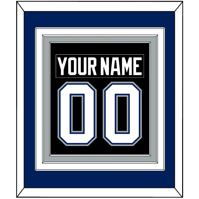 Tampa Bay Nameplate & Number (Back) Combined - Road Black (2001-2007) - Triple Mat 2