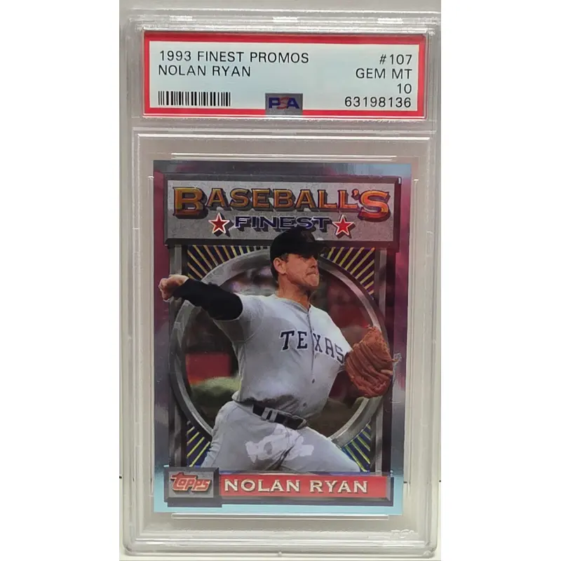 Nolan Ryan 1993 Topps Finest Promo #107 PSA 10 Gem Mint