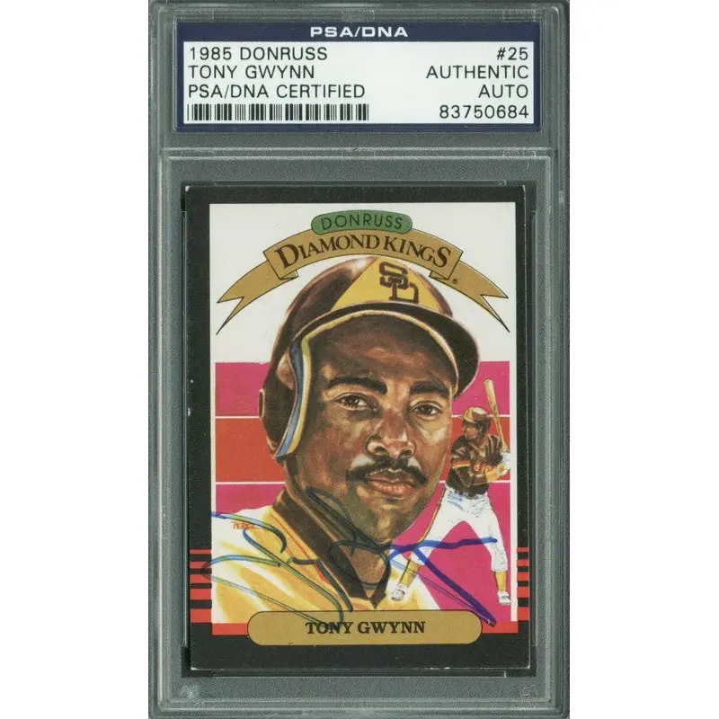 Padres Tony Gwynn Authentic Signed Card 1985 Donruss #25 PSA/DNA Slabbed