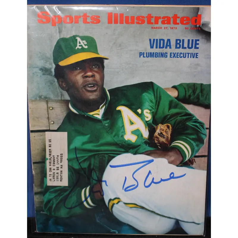 1972 Vida Blue Oakland A's Autographed Sports Illustrated Issue