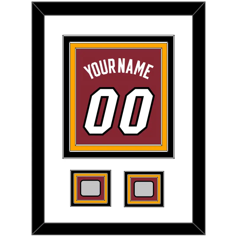 Miami Name & Number With 2 Finals Patches - Alternate Red (2009-2017) - Triple Mat 1