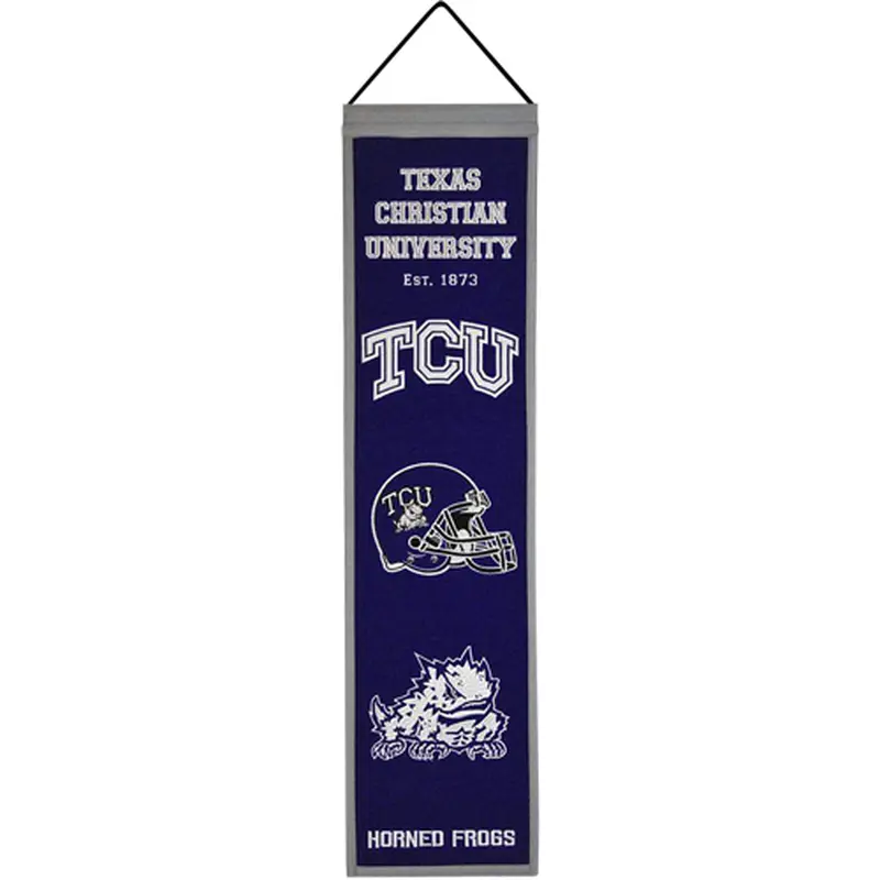 Texas Christian TCU Horned Frogs Logo Evolution Heritage Banner