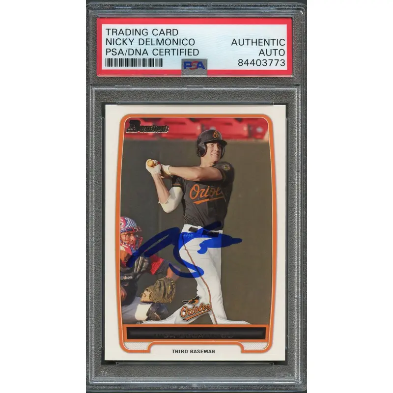 2012 Bowman #BCP92 Nick Delmonico Signed Card PSA Slabbed Auto Orioles