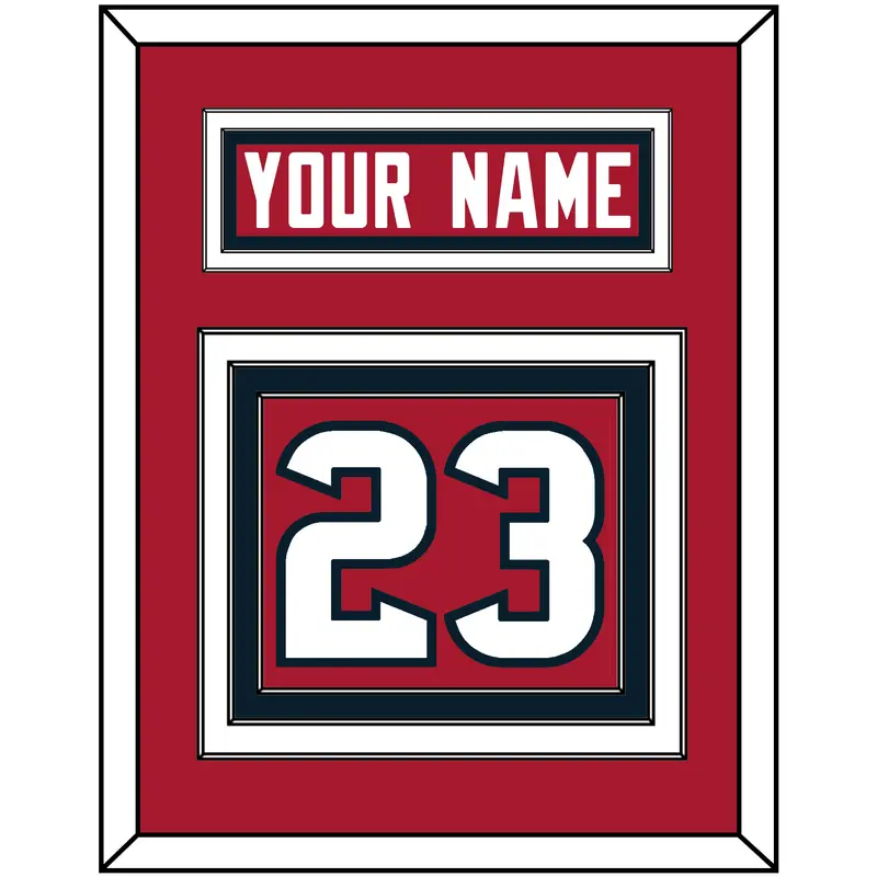 Houston Nameplate & Number (Back) - Alternate Red (2003-2023) - Triple Mat 2