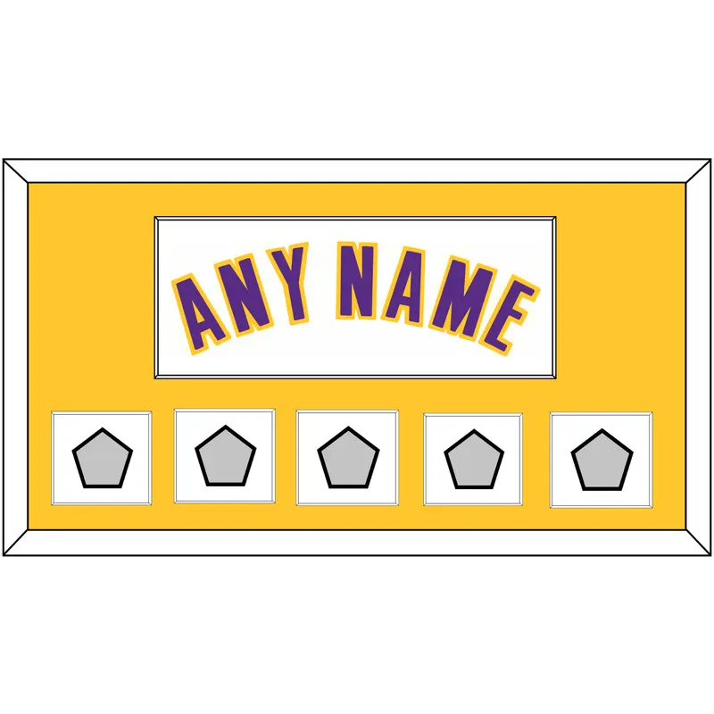 Los Angeles Name & 5 Finals Patches - Alternate White (2002-2018) - Single Mat 2