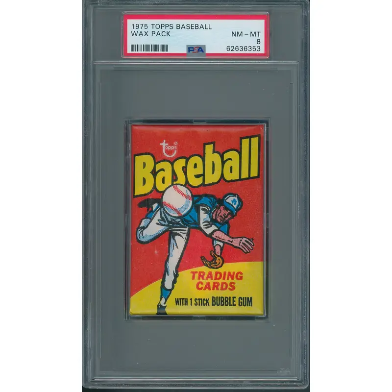 1975 Topps Baseball Unopened Wax Pack PSA 8