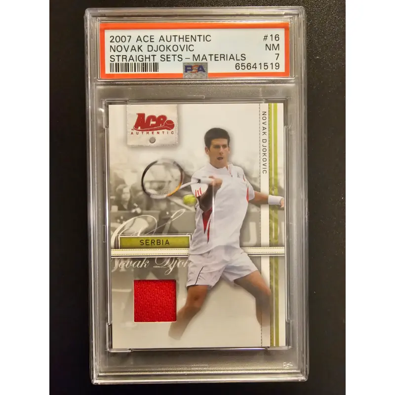 2007 Ace Authentic - Straight Sets - Materials Novak Djokovic #16 PSA 7 RC