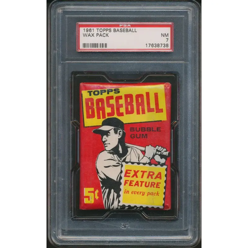 1961 Topps Baseball Unopened 5 Cent Wax Pack PSA 7