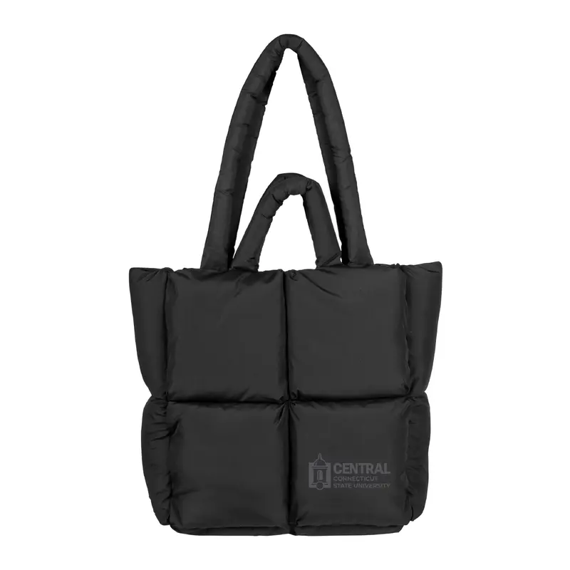 Central Conn State U Black Puff Tote