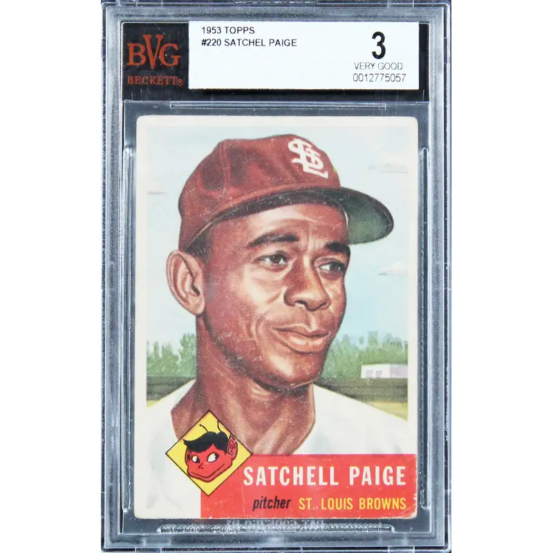Browns Satchell Paige 1953 Topps #220 Card Graded Very Good 3 BGS Slabbed
