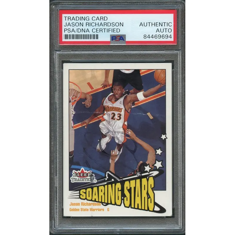 2002-03 Fleer Tradition #229 Jason Richardson Signed Card AUTO PSA Slabbed Warriors