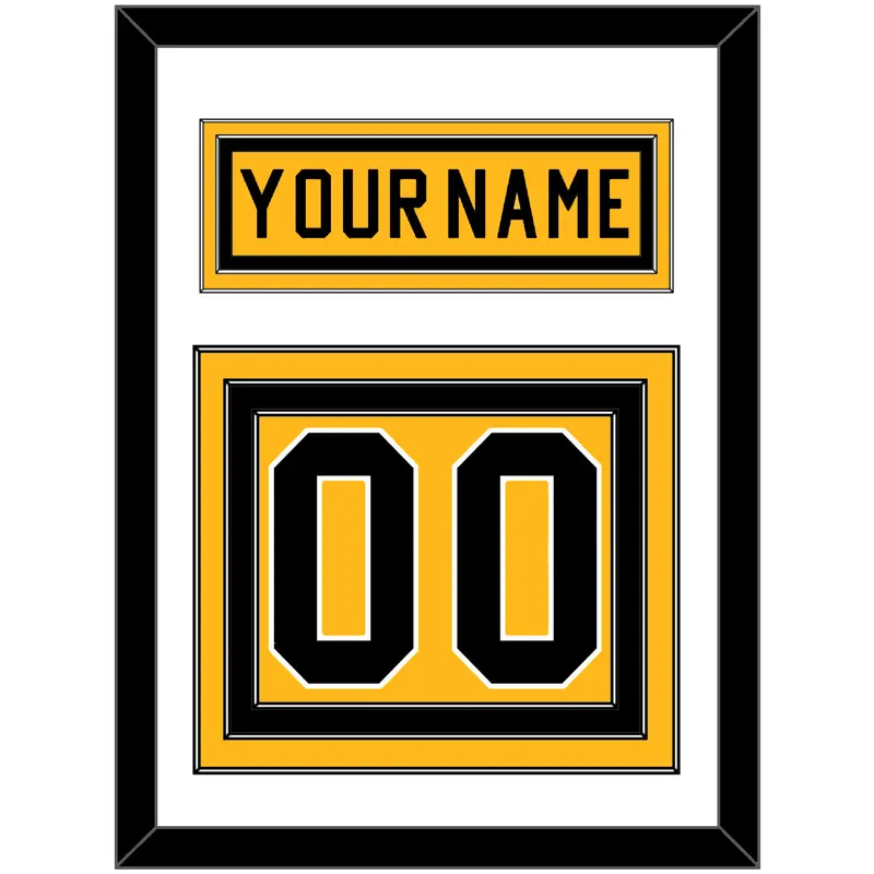 Pittsburgh Nameplate & Number (Back) - Alternate Gold (1981-1983) - Triple Mat 1