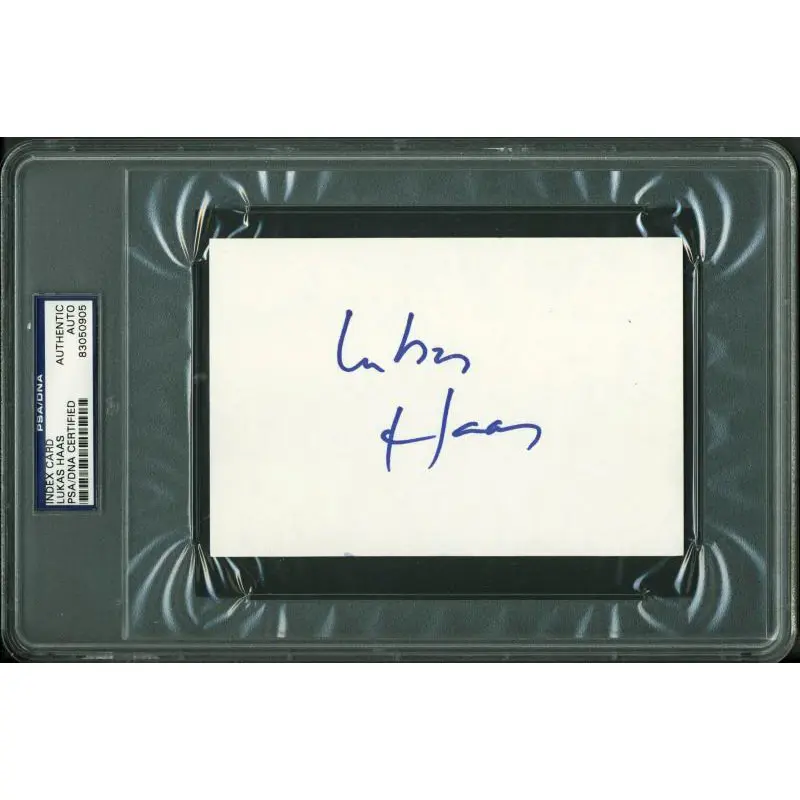 Lukas Haas Authentic Signed 4X6 Index Card Autographed PSA/DNA Slabbed