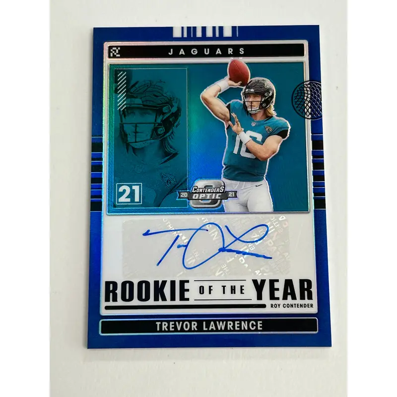 Trevor Lawrence 2021 Contenders Optic Rookie of the Year Blue Auto #20/20
