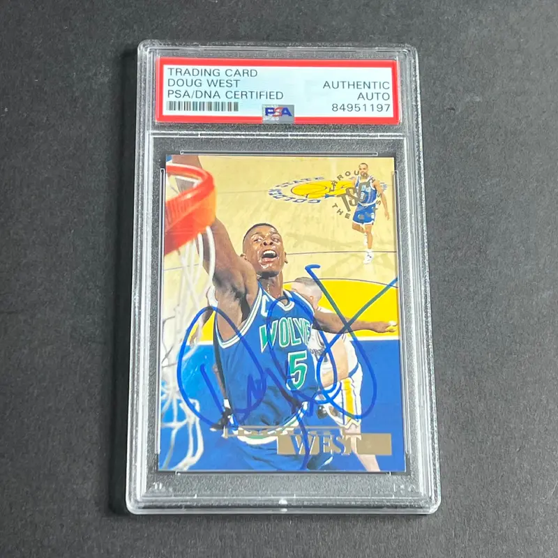 1994-95 Topps #31 Doug West Signed Card AUTO PSA Slabbed Minnesota Timberwolves