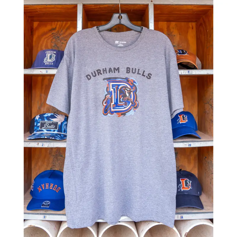 Durham Bulls D Logo Graphitti Tee