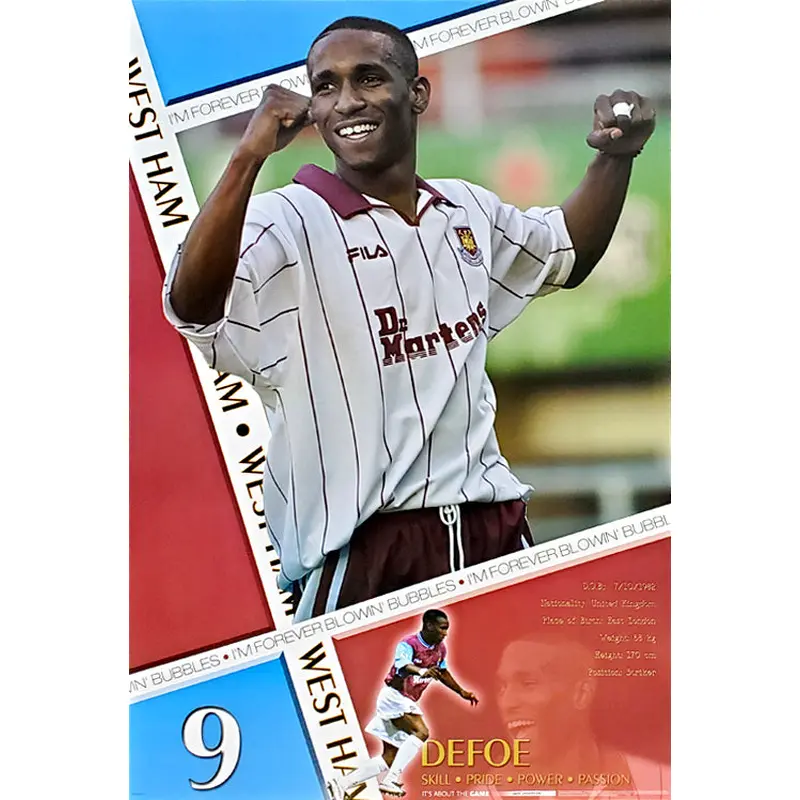 Jermain Defoe "Striker" West Ham United FC Poster - U.K. 2003