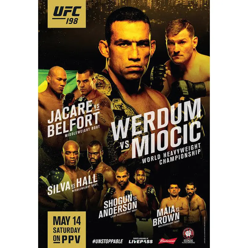 UFC 198 Official Event Poster (Stipe Miocic vs. Werdum) Brazil 5/14/2016