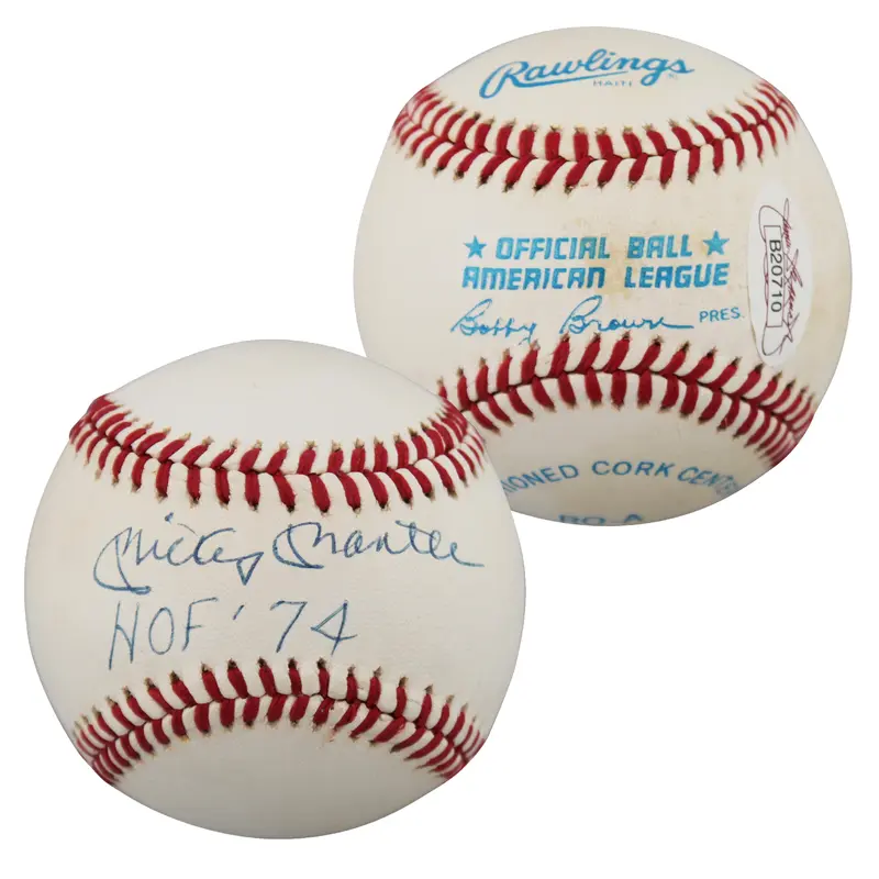 Yankees Mickey Mantle HOF 74 Authentic Signed Baseball OAL JSA #B20710
