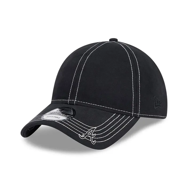 Atlanta Braves Contrast Stitch Black 9TWENTY Adjustable Cap