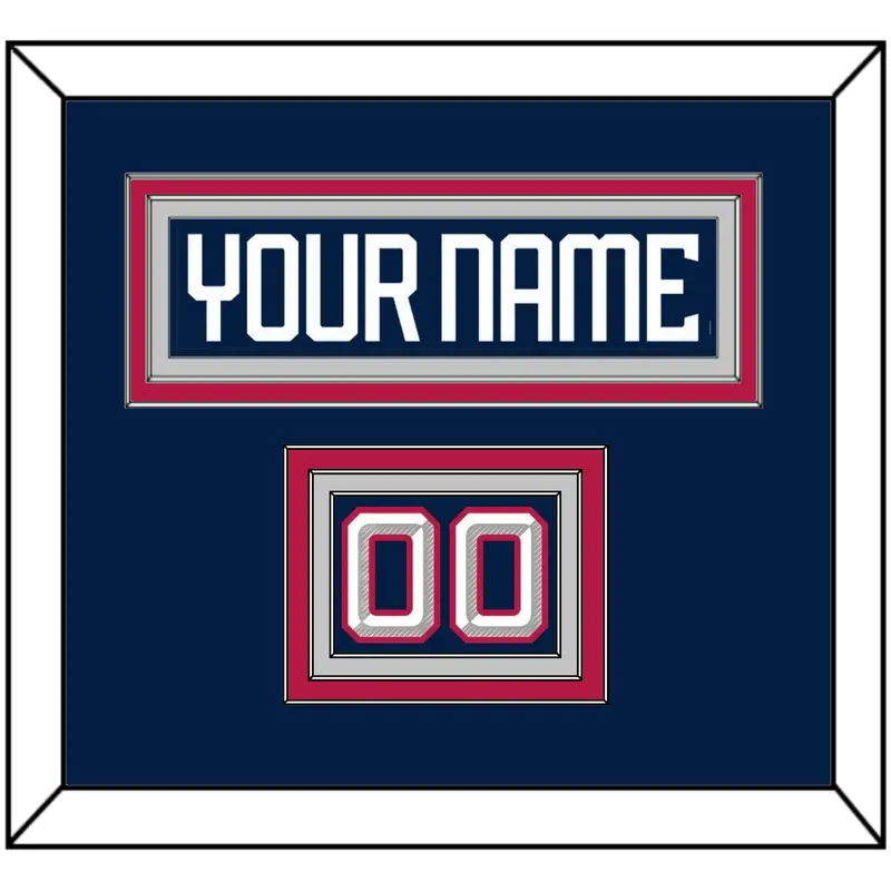 United States Mens Hockey Nameplate & Number (Shoulder) - 2025 4 Nations Blue - Triple Mat 4