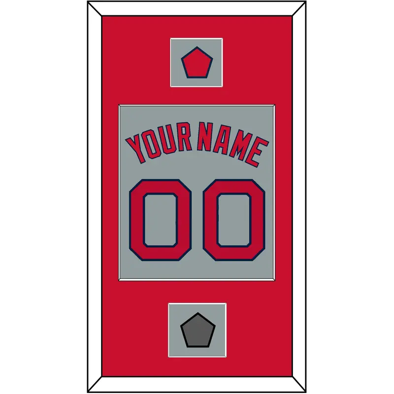 Boston Name, Number, Logo Patch & World Series Champions Patch - Road Gray - Single Mat 2