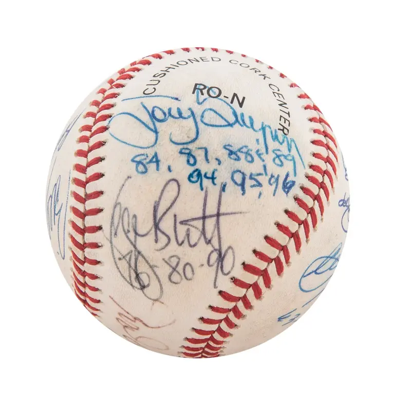Batting Champs Signed Baseball Tony Gwynn Carl Yastrzemski George Brett Beckett