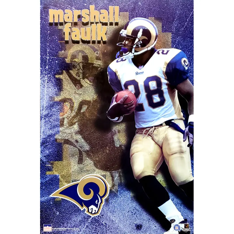 Marshall Faulk "Superstar" St. Louis Rams Poster - Starline 2000