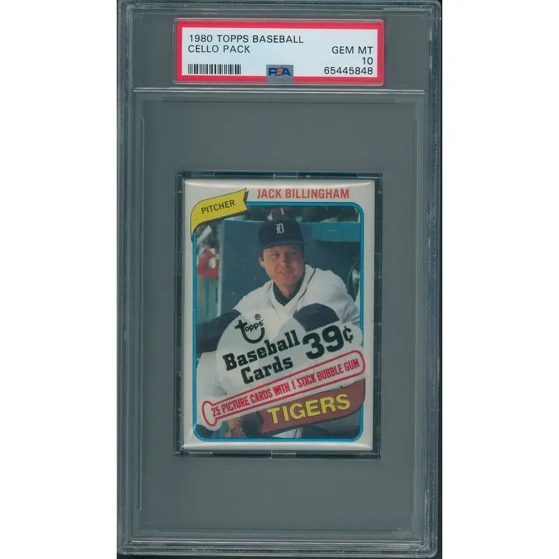 1980 Topps Baseball Unopened Cello Pack PSA 10 *5848