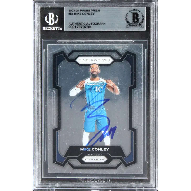 Timberwolves Mike Conley Authentic Signed 2023 Panini Prizm #57 Card BAS Slabbed