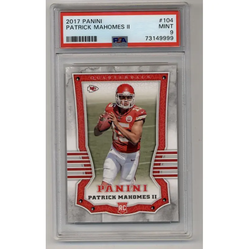 Patrick Mahomes 2017 Panini #104 PSA 9 Mint 9999