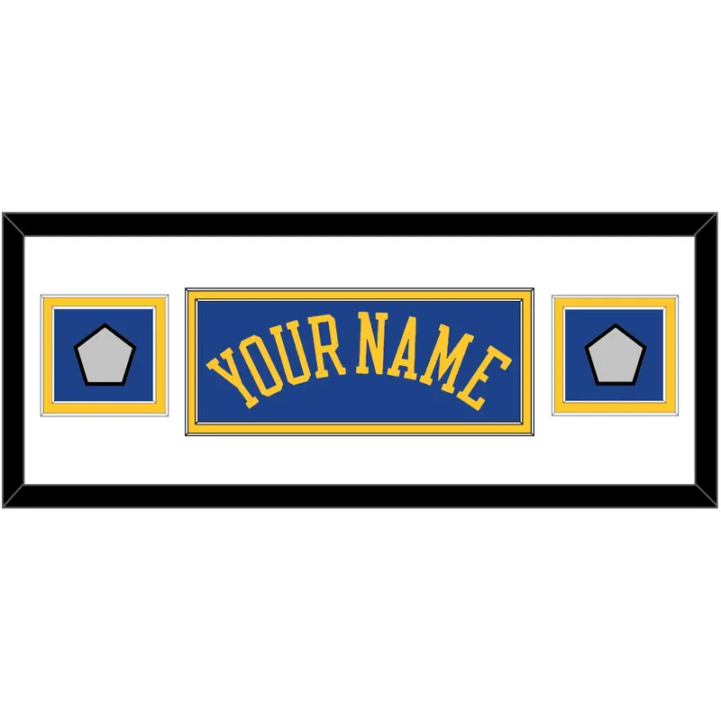 Golden State Name & 2 Champions Patches - Road Blue (2010-2019) - Double Mat 2